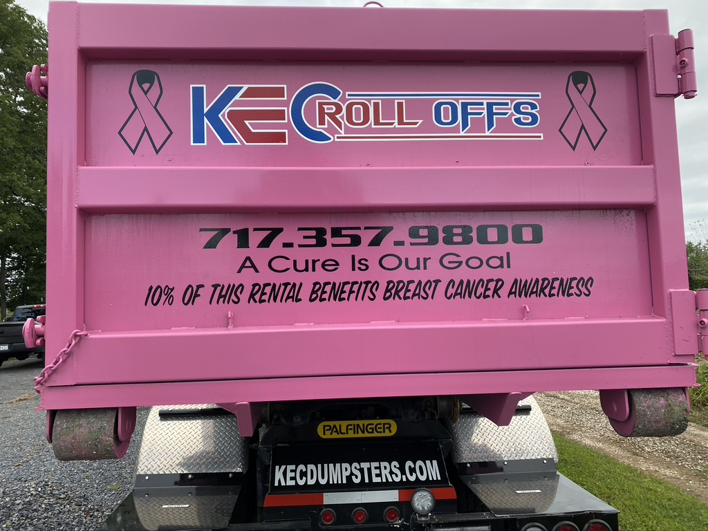 Pink Dumpster Supporting Breast Cancer Awareness
